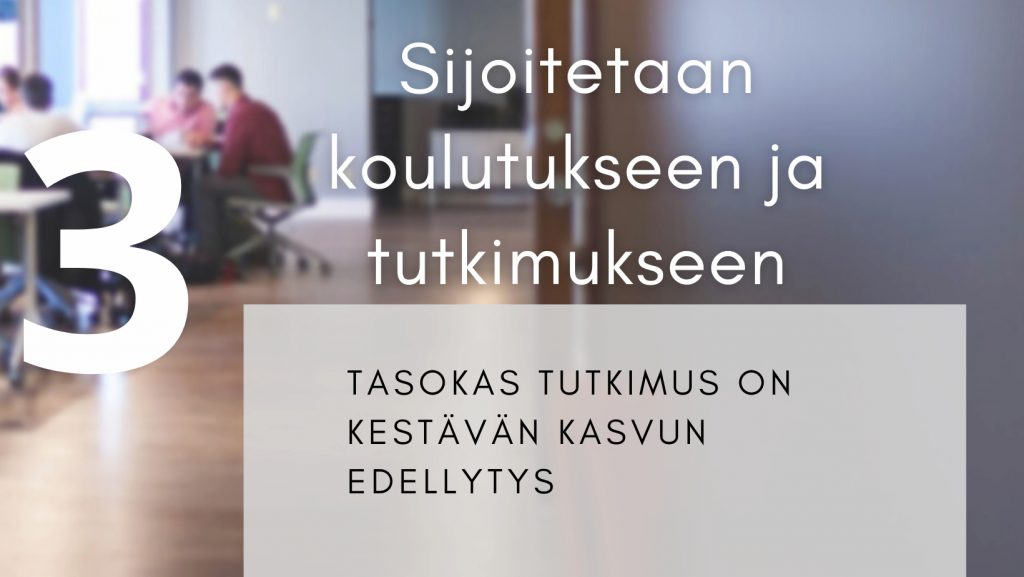 Mirita Saxberg: Sijoitetaan koulutukseen ja tutkimukseen. Tasokas tutkimus on kestävän kasvun edellytys. Sivistys on kansallinen kilpailuetu. TKI-investoinnit tuovat Suomeen kansainvälistä rahaa ja työtä. Ammattikorkeakoulut, yliopistot, ammatillinen- ja lukiokoulutus, elämän mittainen oppiminen ja työelämäyhteistyö - eduskuntavaalit 2023